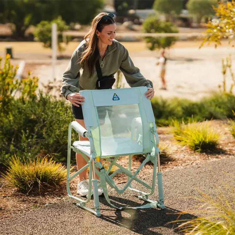 Premium All-Weather Stowaway Rocker - Choice 794 - Freestyle Rocker Portable Outdoor Folding Chair Detail