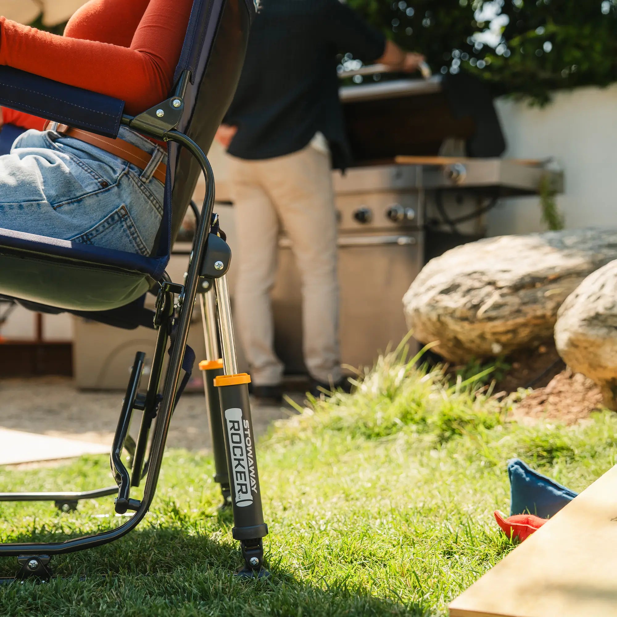 Premium All-Weather Stowaway Rocker - Choice 794 - Freestyle Rocker Portable Outdoor Folding Chair Detail