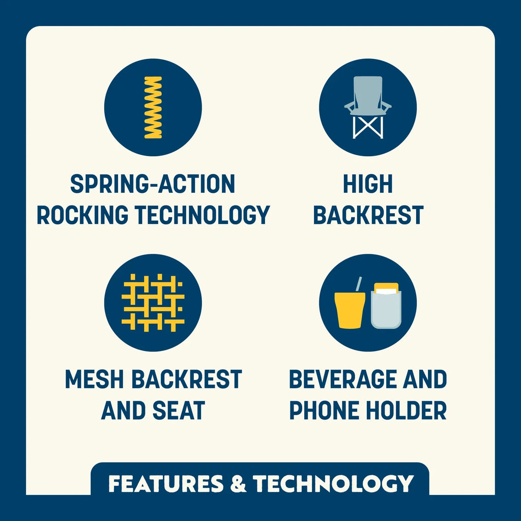 Heavy-Duty Freestyle BreezeRocker - Choice 504 - Patented Spring-Action Rocking Chair for Camping Detail
