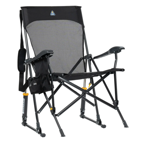 Heavy-Duty Freestyle BreezeRocker - Choice 504 - Patented Spring-Action Rocking Chair for Camping - Black