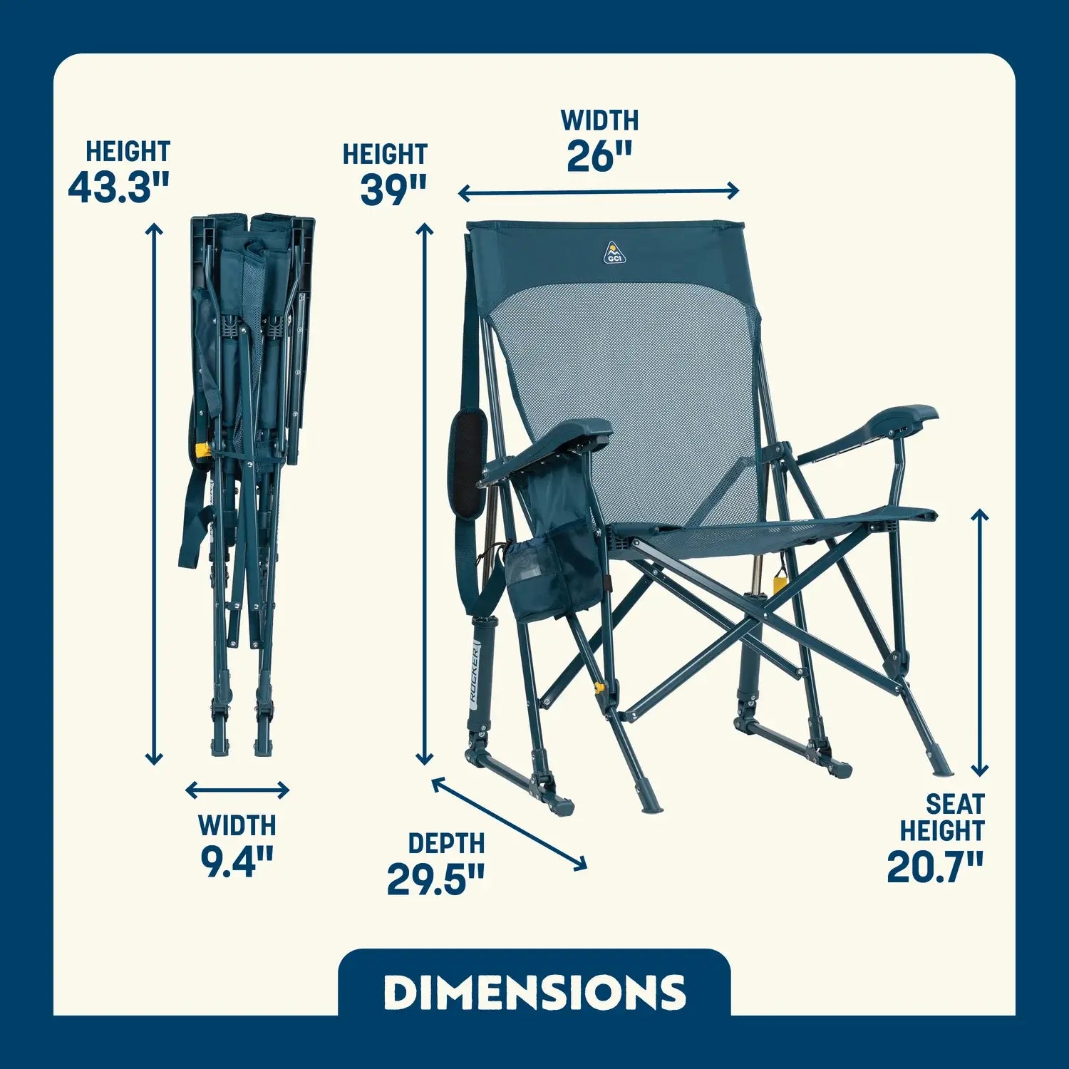 Heavy-Duty Freestyle BreezeRocker - Choice 504 - Patented Spring-Action Rocking Chair for Camping Detail