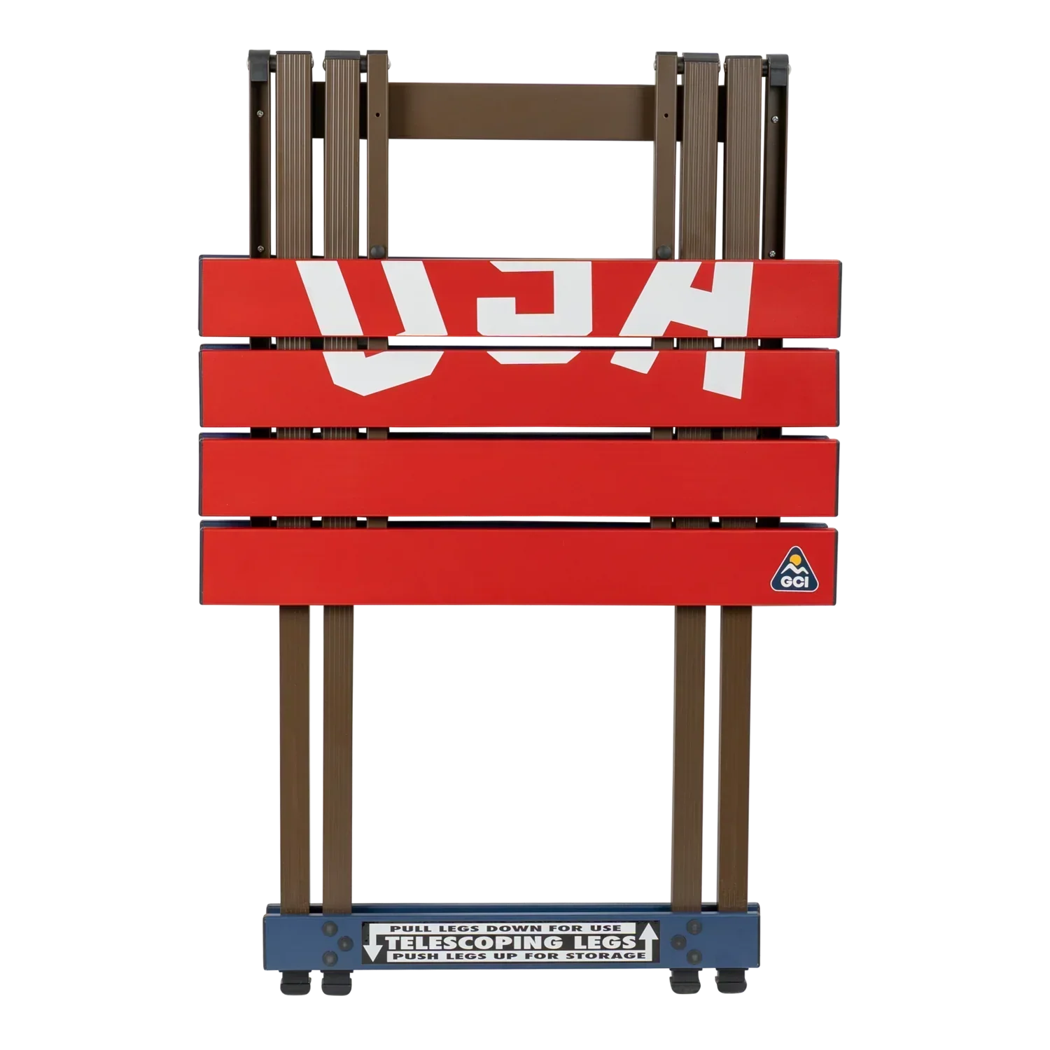 Portable Staging Compact Camp Table 20 - USA Anniversary Deluxe - Choice 757 - Master Outdoor Kitchen Station for Tailgating & BBQ Detail
