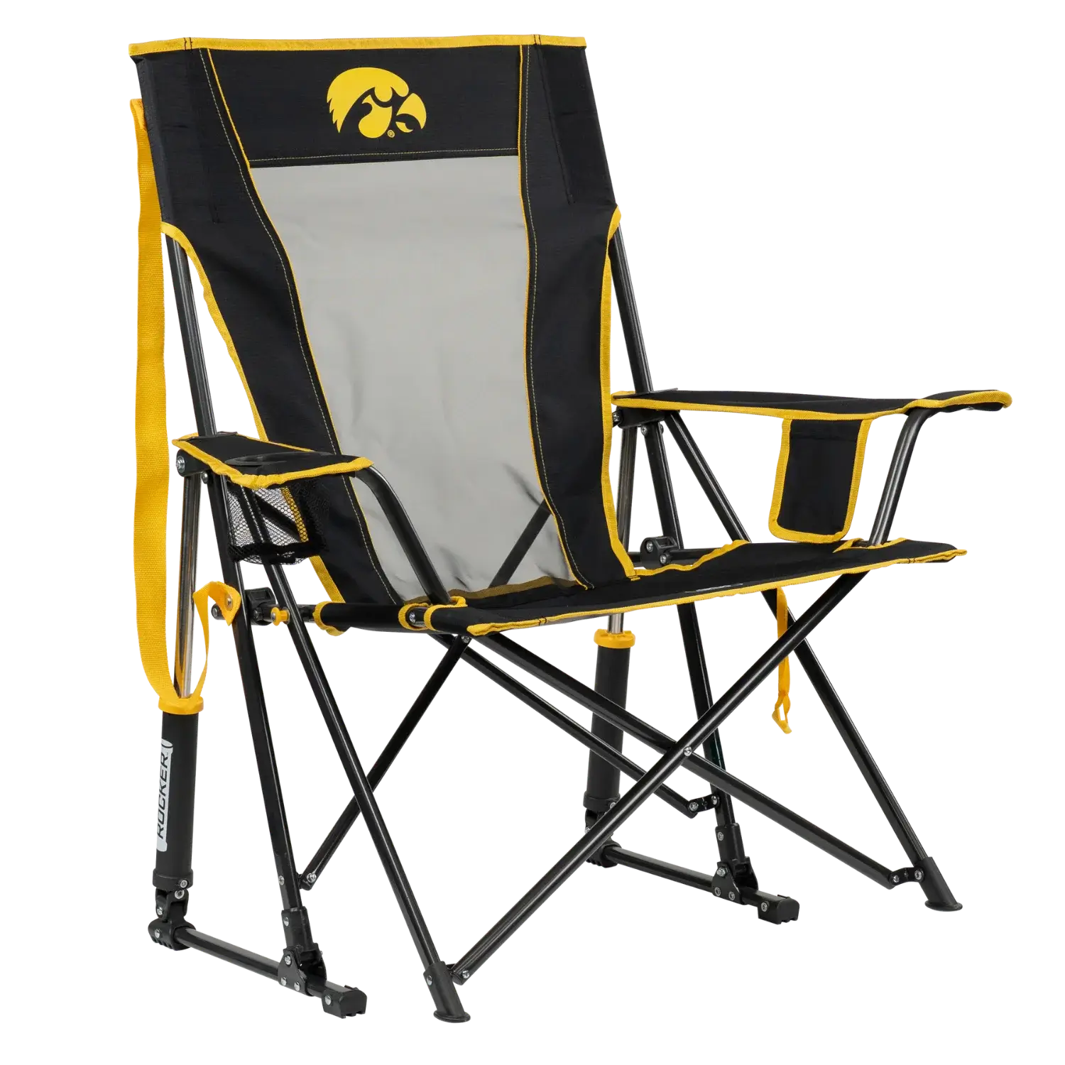 Heavy-Duty Freestyle College Comfort Pro Rocker - Iowa Hawkeyes - Choice 249 - Heavy-Duty Kickback Rocker with Beverage Holder - Default Title
