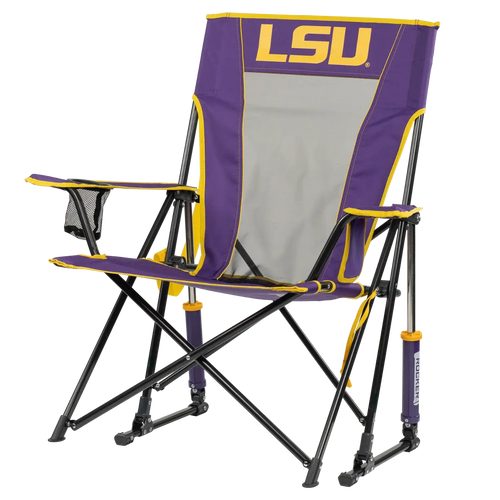 Heavy-Duty Freestyle College Comfort Pro Rocker - LSU Tigers - Choice 880 - Heavy-Duty Kickback Rocker with Beverage Holder Detail