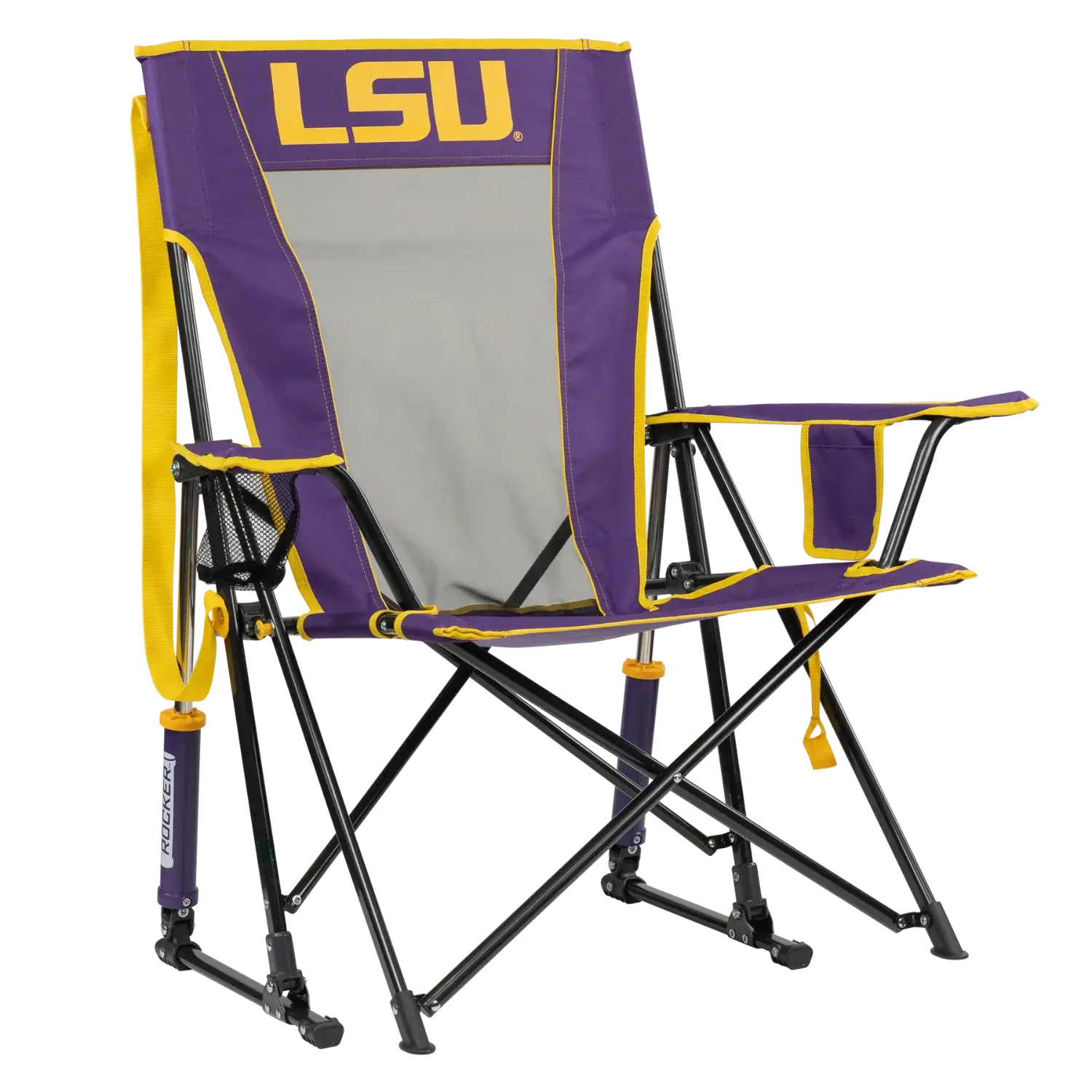 Heavy-Duty Freestyle College Comfort Pro Rocker - LSU Tigers - Choice 880 - Heavy-Duty Kickback Rocker with Beverage Holder - Default Title