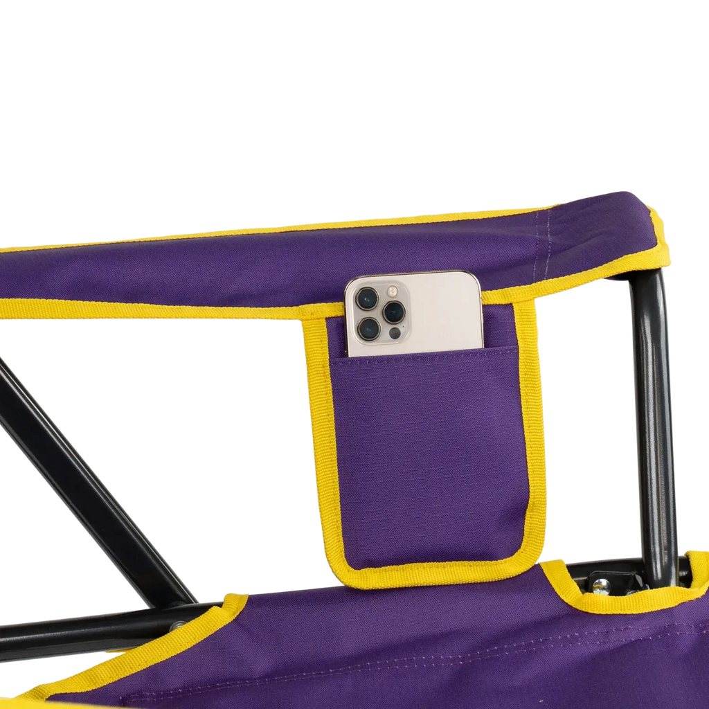 Heavy-Duty Freestyle College Comfort Pro Rocker - LSU Tigers - Choice 880 - Heavy-Duty Kickback Rocker with Beverage Holder Detail