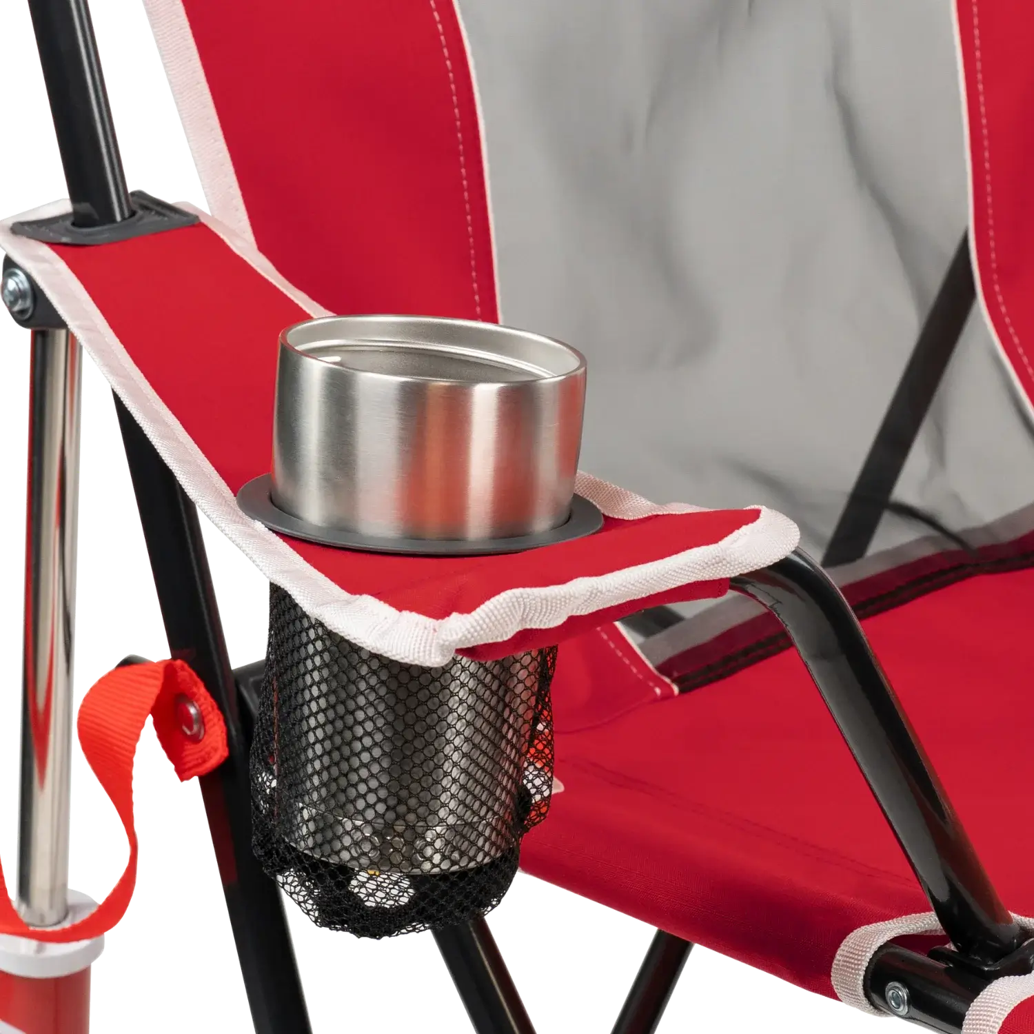 Heavy-Duty Freestyle College Comfort Pro Rocker - Nebraska Cornhuskers - Choice 161 - RoadTrip Rocker Smooth Motion Camp Chair Detail