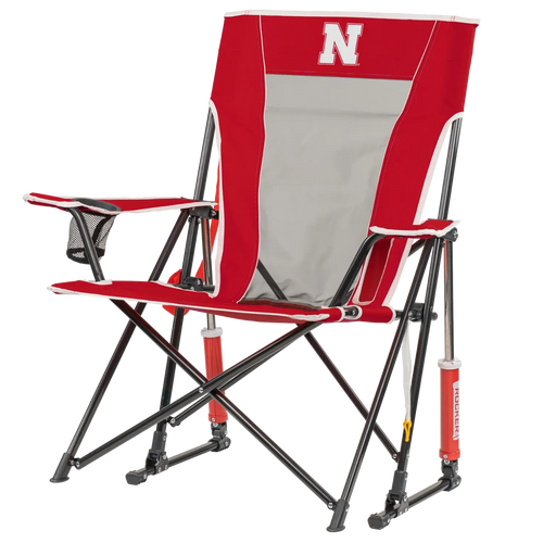 Heavy-Duty Freestyle College Comfort Pro Rocker - Nebraska Cornhuskers - Choice 161 - RoadTrip Rocker Smooth Motion Camp Chair Detail