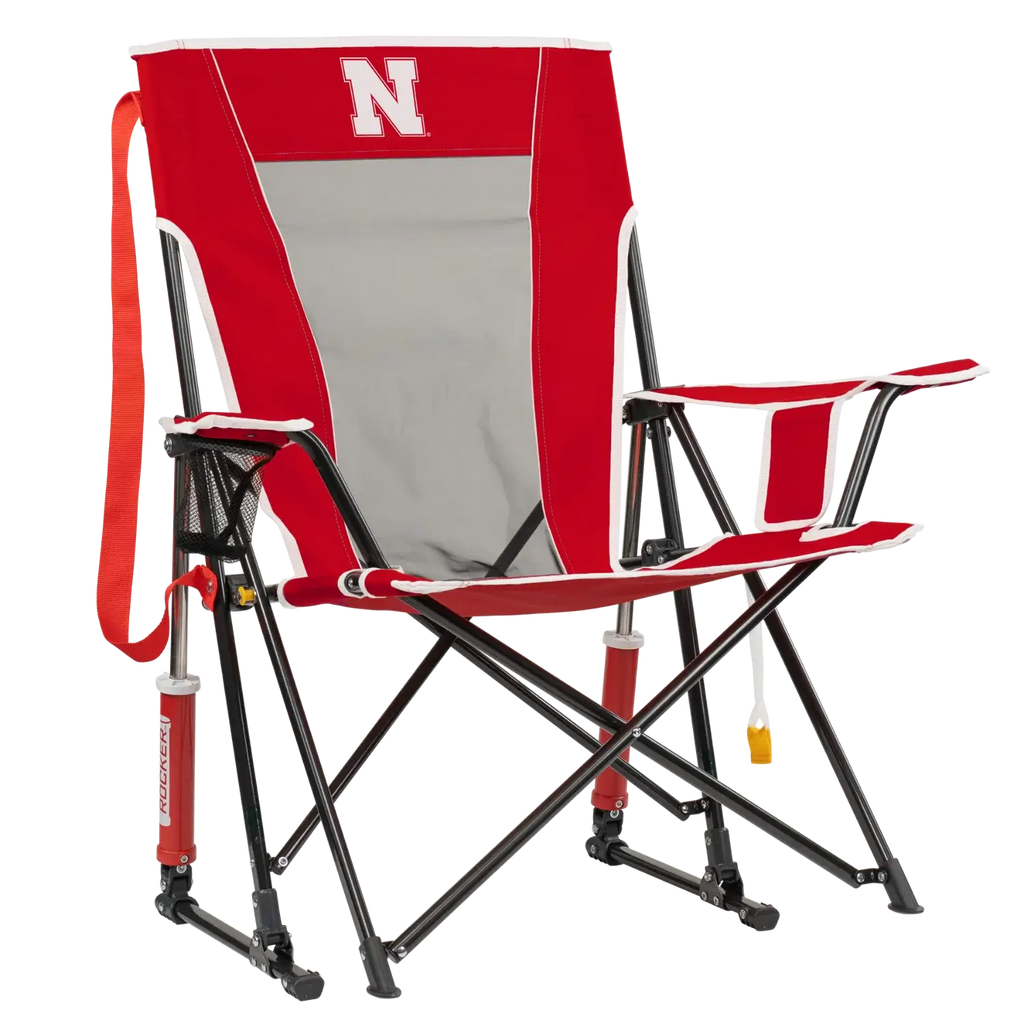 Heavy-Duty Freestyle College Comfort Pro Rocker - Nebraska Cornhuskers - Choice 161 - RoadTrip Rocker Smooth Motion Camp Chair - Default Title