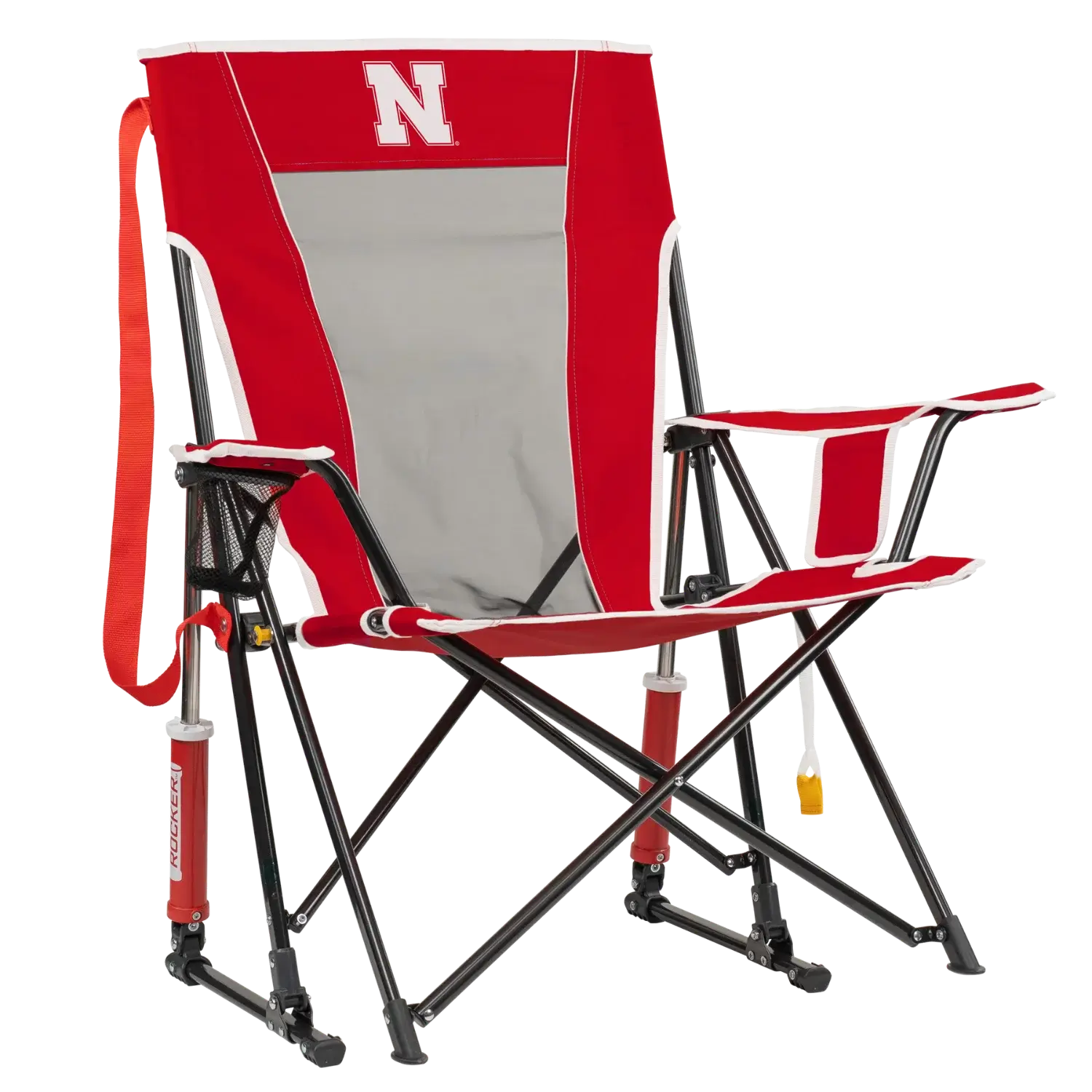 Heavy-Duty Freestyle College Comfort Pro Rocker - Nebraska Cornhuskers - Choice 161 - RoadTrip Rocker Smooth Motion Camp Chair - Default Title
