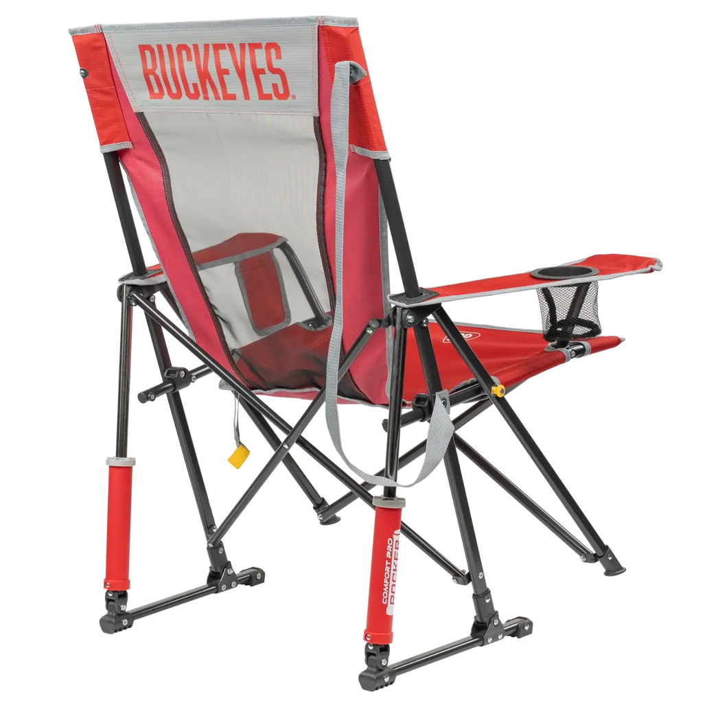 Heavy-Duty Freestyle College Comfort Pro Rocker - Ohio State Buckeyes - Choice 676 - Freestyle Rocker Portable Outdoor Folding Chair Detail