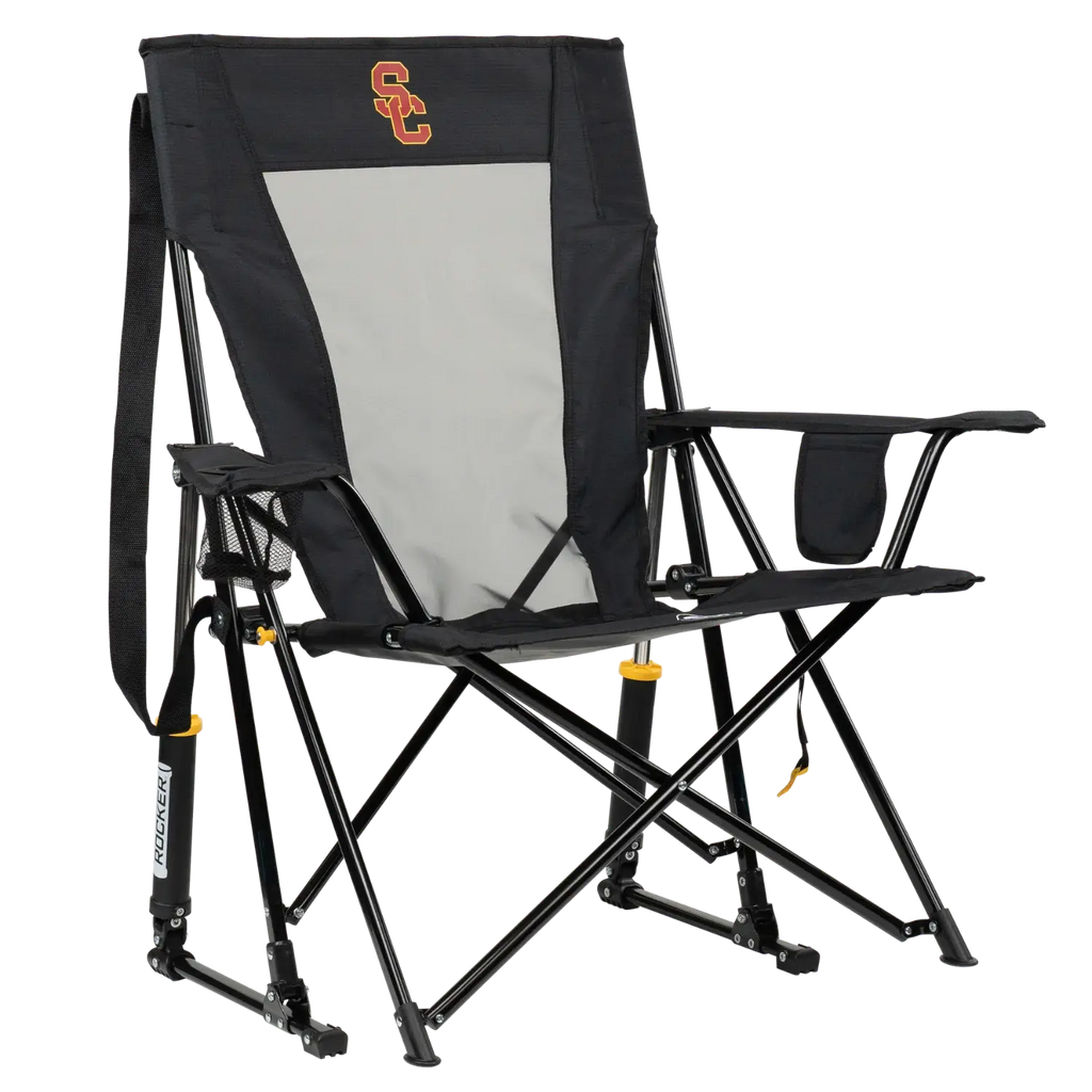Luxury Camp College Comfort Pro Rocker - USC Trojans - Choice 856 - Patented Spring-Action Rocking Chair for Camping - Default Title