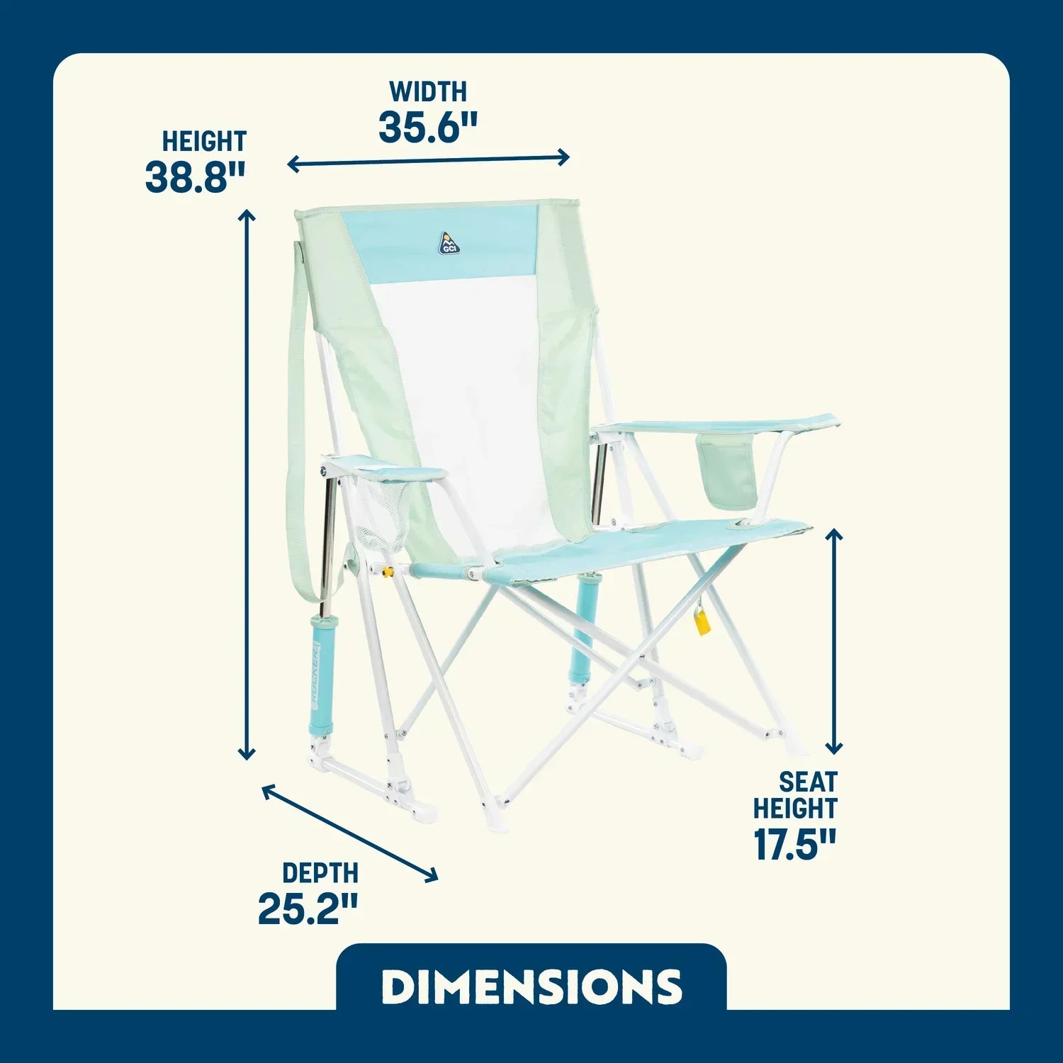Smooth Motion Comfort Pro Rocker - Choice 375 - Freestyle Rocker Portable Outdoor Folding Chair Detail
