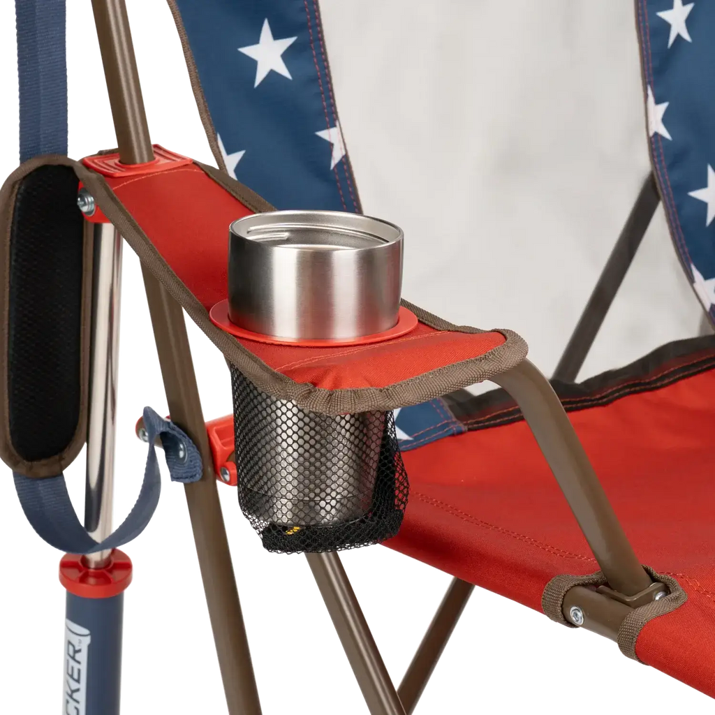 Heavy-Duty Freestyle Comfort Pro Rocker - USA Anniversary Deluxe - Choice 424 - Patented Spring-Action Rocking Chair for Camping Detail