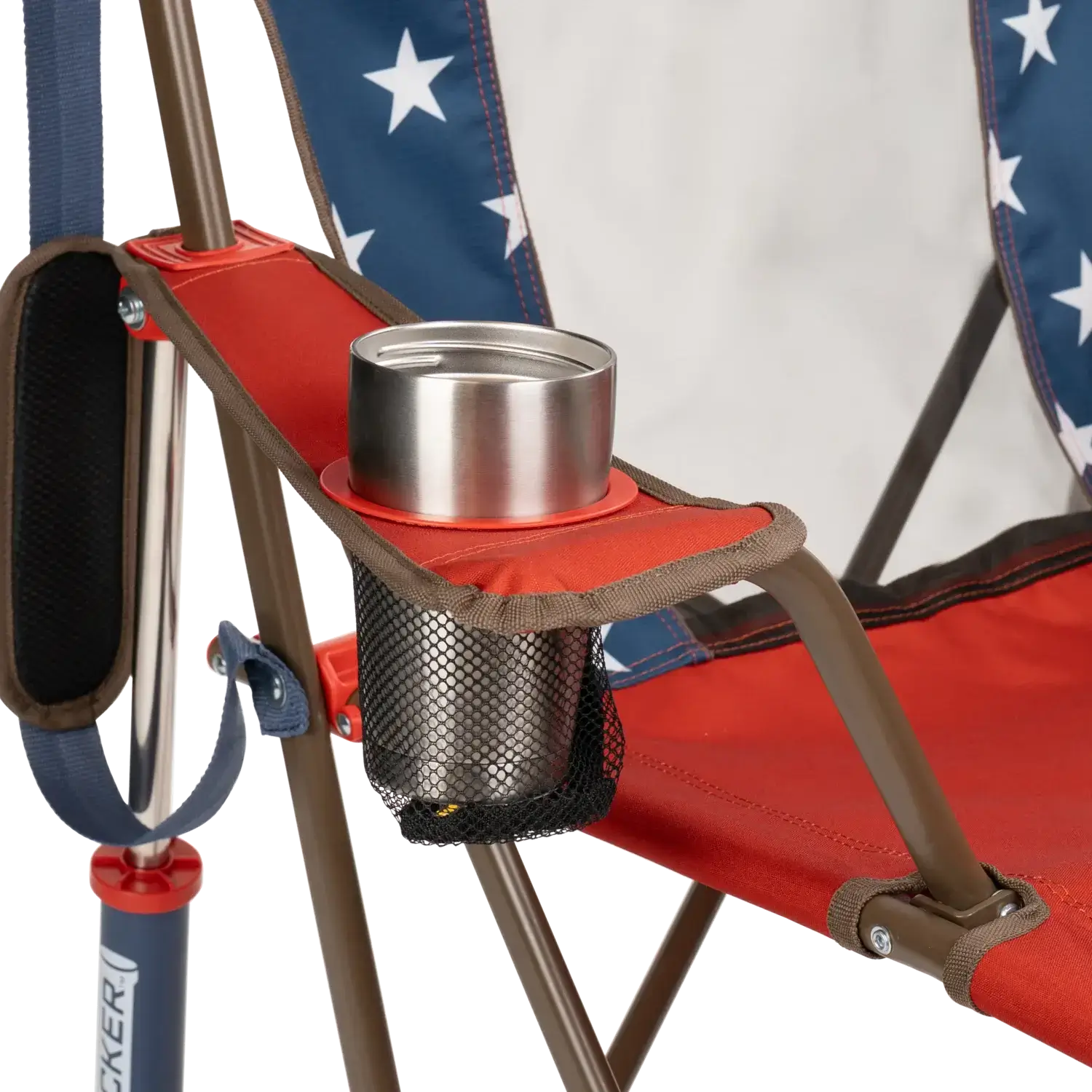 Heavy-Duty Freestyle Comfort Pro Rocker - USA Anniversary Deluxe - Choice 424 - Patented Spring-Action Rocking Chair for Camping Detail