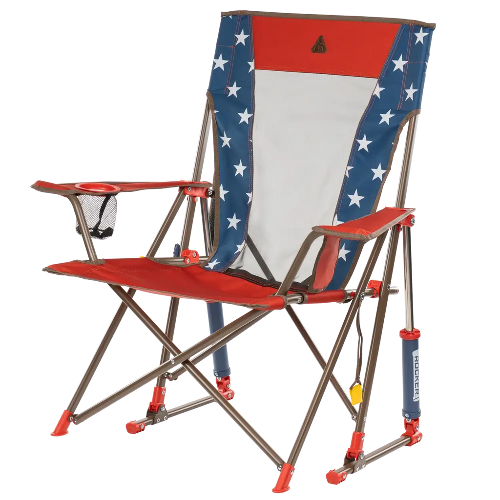 Heavy-Duty Freestyle Comfort Pro Rocker - USA Anniversary Deluxe - Choice 424 - Patented Spring-Action Rocking Chair for Camping Detail