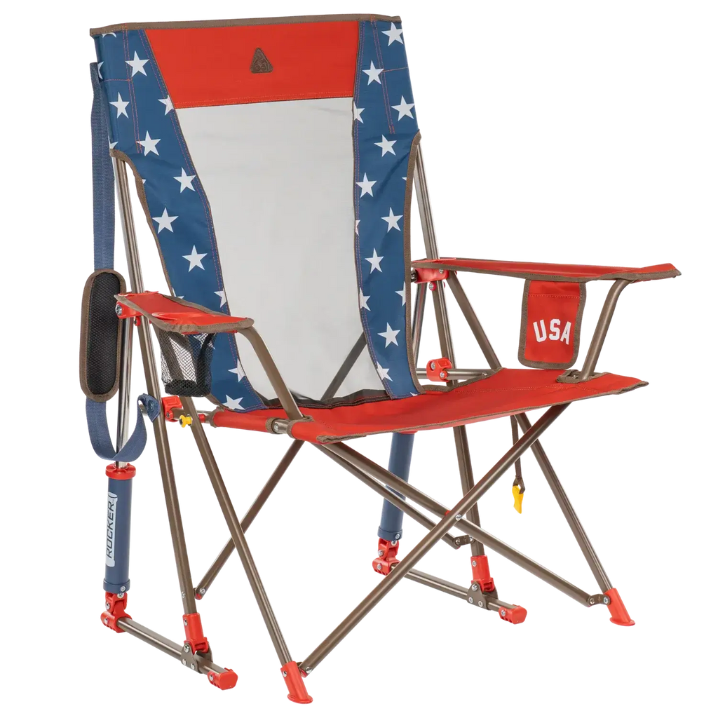 Heavy-Duty Freestyle Comfort Pro Rocker - USA Anniversary Deluxe - Choice 424 - Patented Spring-Action Rocking Chair for Camping - Default Title