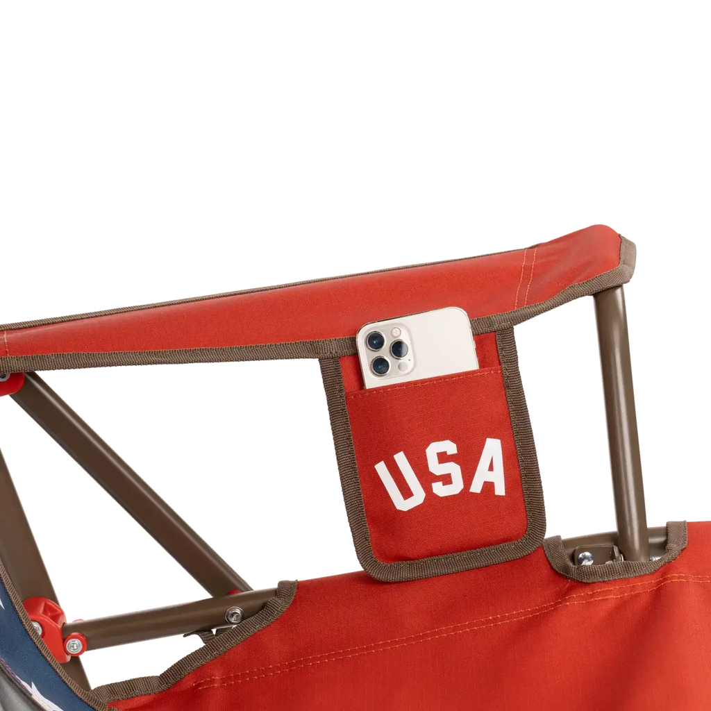 Heavy-Duty Freestyle Comfort Pro Rocker - USA Anniversary Deluxe - Choice 424 - Patented Spring-Action Rocking Chair for Camping Detail