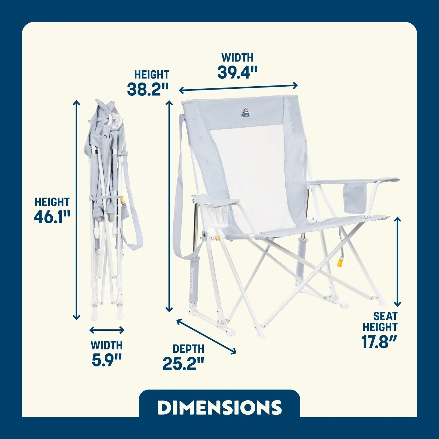 Luxury Camp Comfort Pro Rocker XL - Choice 107 - RoadTrip Rocker Smooth Motion Camp Chair Detail