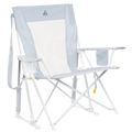 Luxury Camp Comfort Pro Rocker XL - Choice 107 - RoadTrip Rocker Smooth Motion Camp Chair - Heathered Light Blue