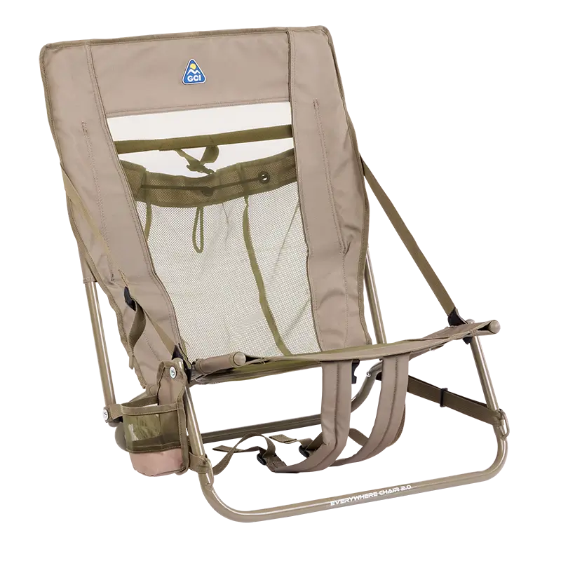 Sand-Friendly Everywhere Chair 2 - Choice 656 - Low-Profile Reclining Beach Chair with Backpack Straps - Aged Fatigue