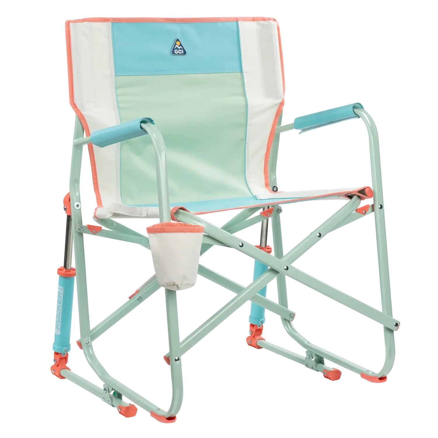 Heavy-Duty Freestyle Freestyle Rocker - Choice 711 - Heavy-Duty Kickback Rocker with Beverage Holder - Ivory