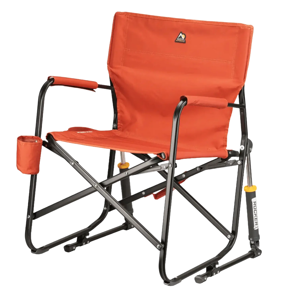 Heavy-Duty Freestyle Freestyle Rocker - Pumpkin Spice - Choice 373 - Patented Spring-Action Rocking Chair for Camping Detail
