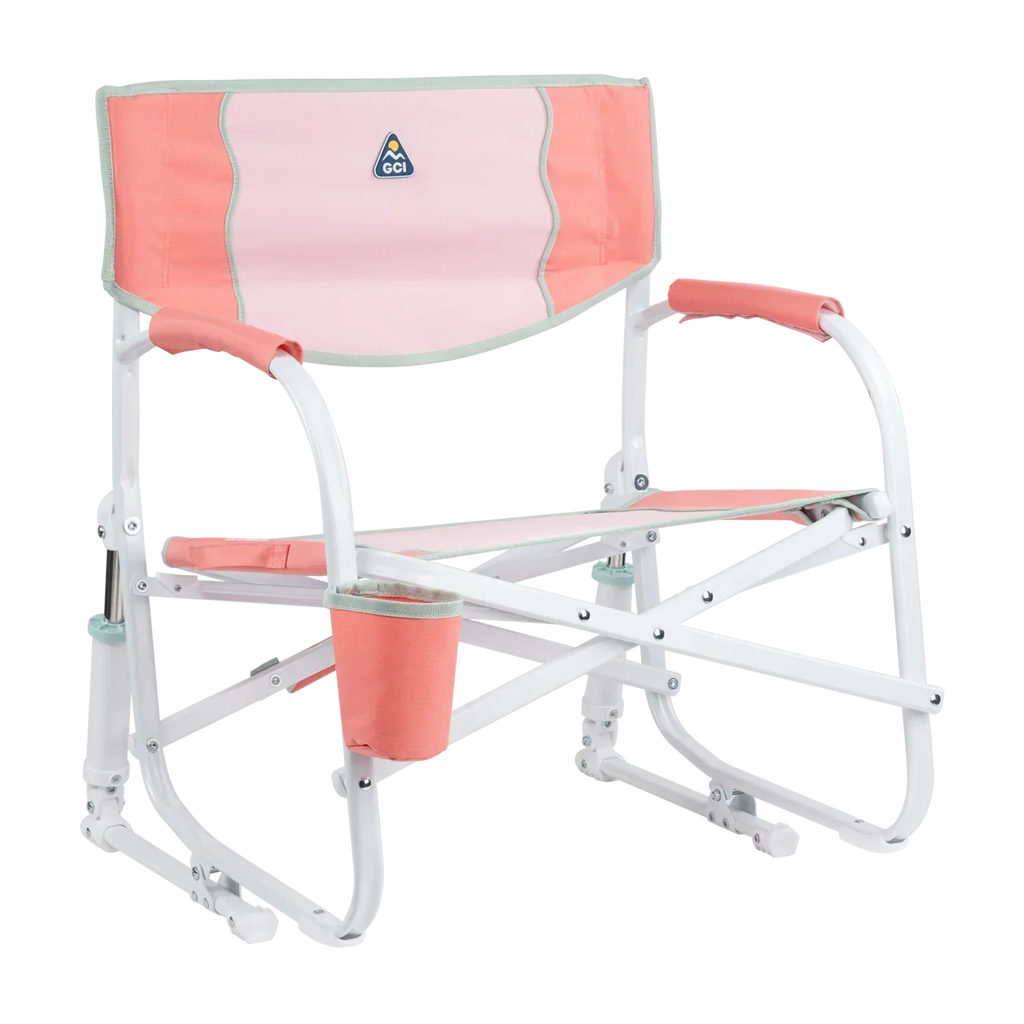 Premium All-Weather Grab & Go Rocker - Choice 551 - Patented Spring-Action Rocking Chair for Camping - Coral