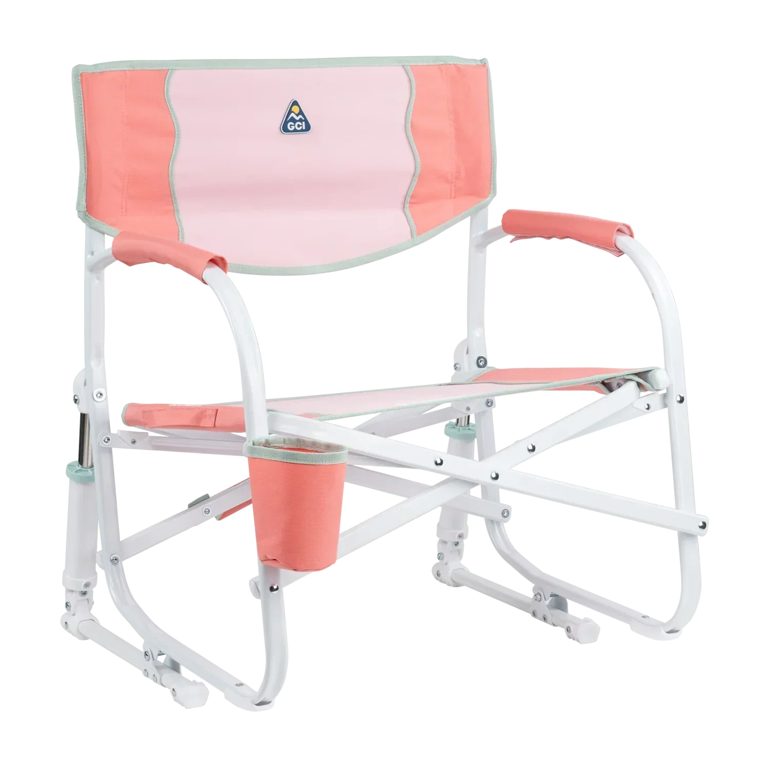 Premium All-Weather Grab & Go Rocker - Choice 551 - Patented Spring-Action Rocking Chair for Camping - Coral