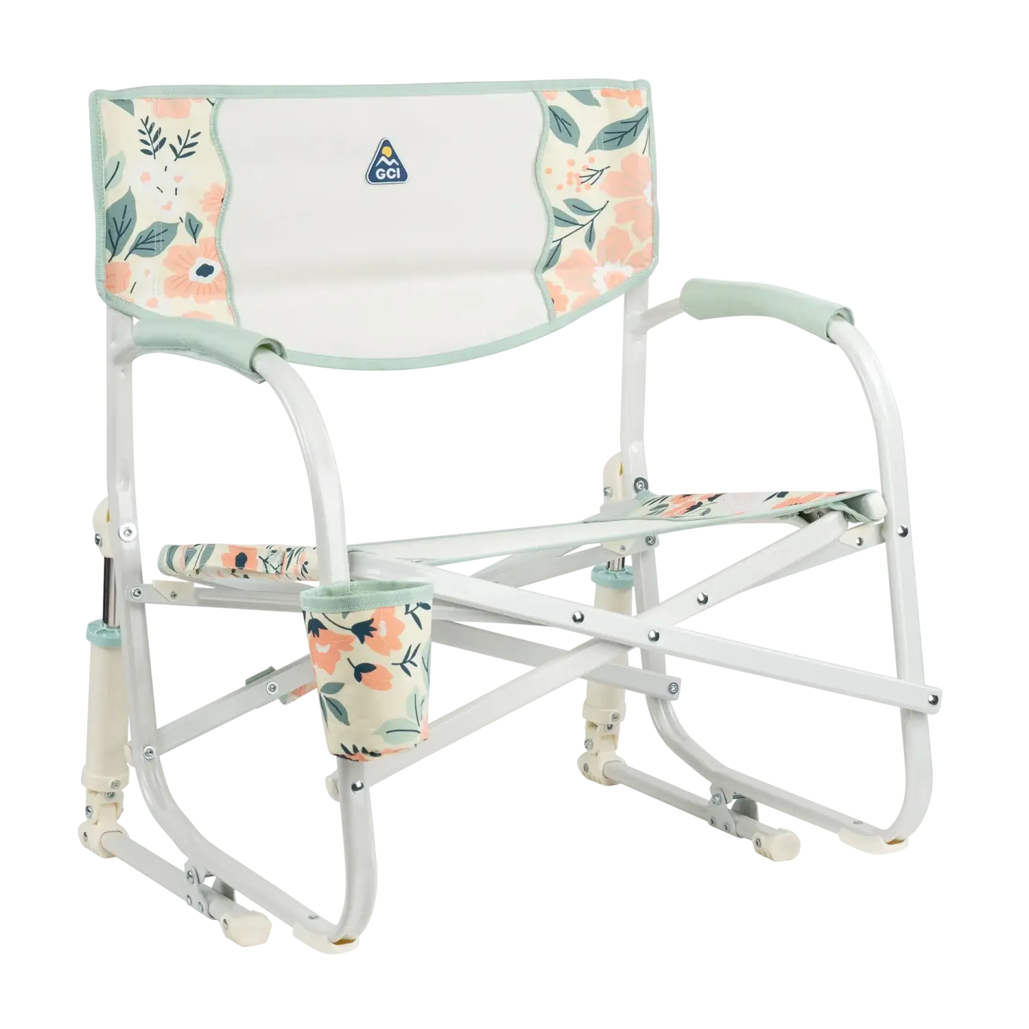 Premium All-Weather Grab & Go Rocker - Choice 551 - Patented Spring-Action Rocking Chair for Camping - Floral Bouquet
