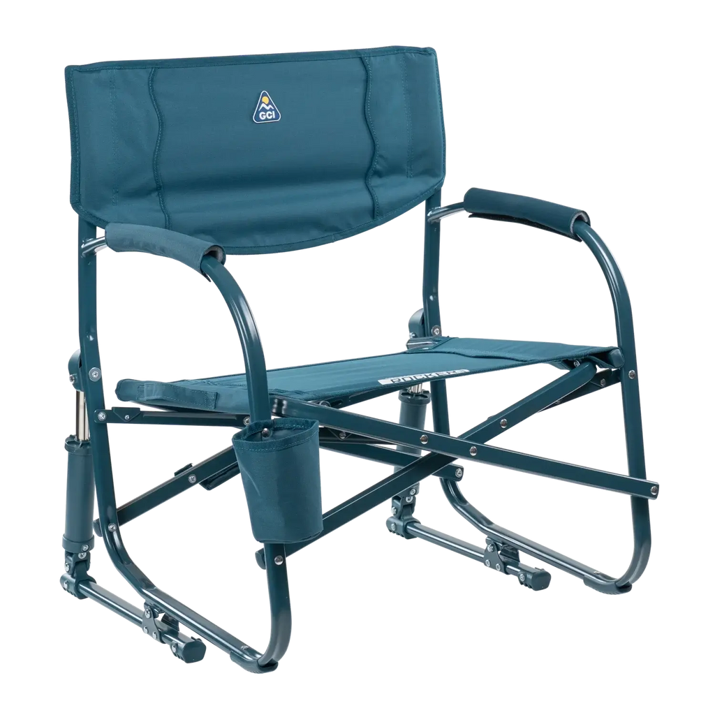 Premium All-Weather Grab & Go Rocker - Choice 551 - Patented Spring-Action Rocking Chair for Camping - Teal