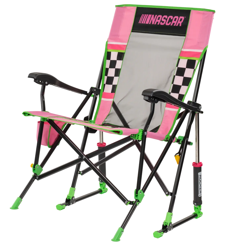 Smooth Motion RoadTrip Rocker - NASCAR For Her - Choice 560 - Heavy-Duty Kickback Rocker with Beverage Holder Detail