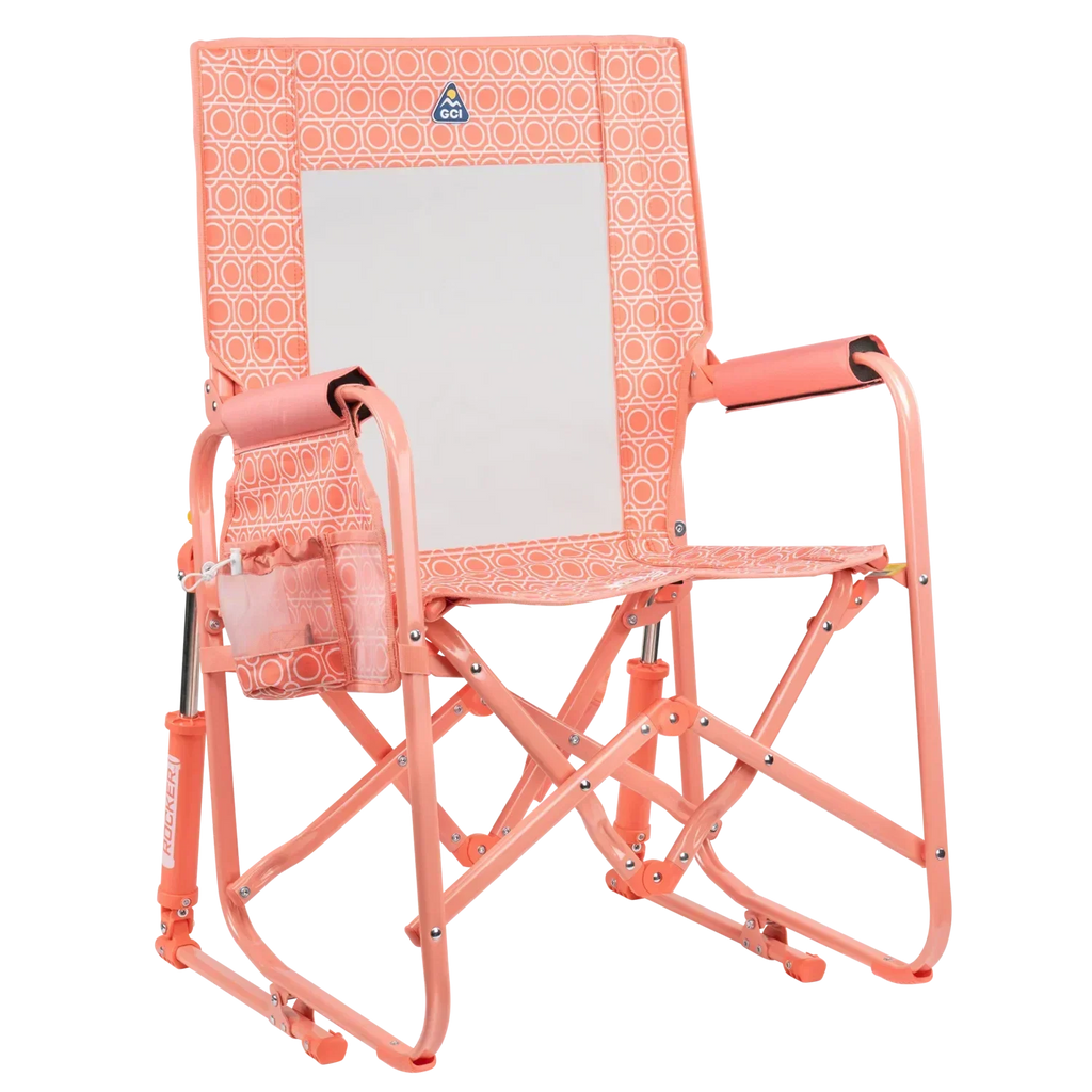 Premium All-Weather Stowaway Rocker - Choice 794 - Freestyle Rocker Portable Outdoor Folding Chair - Coral Mosaic