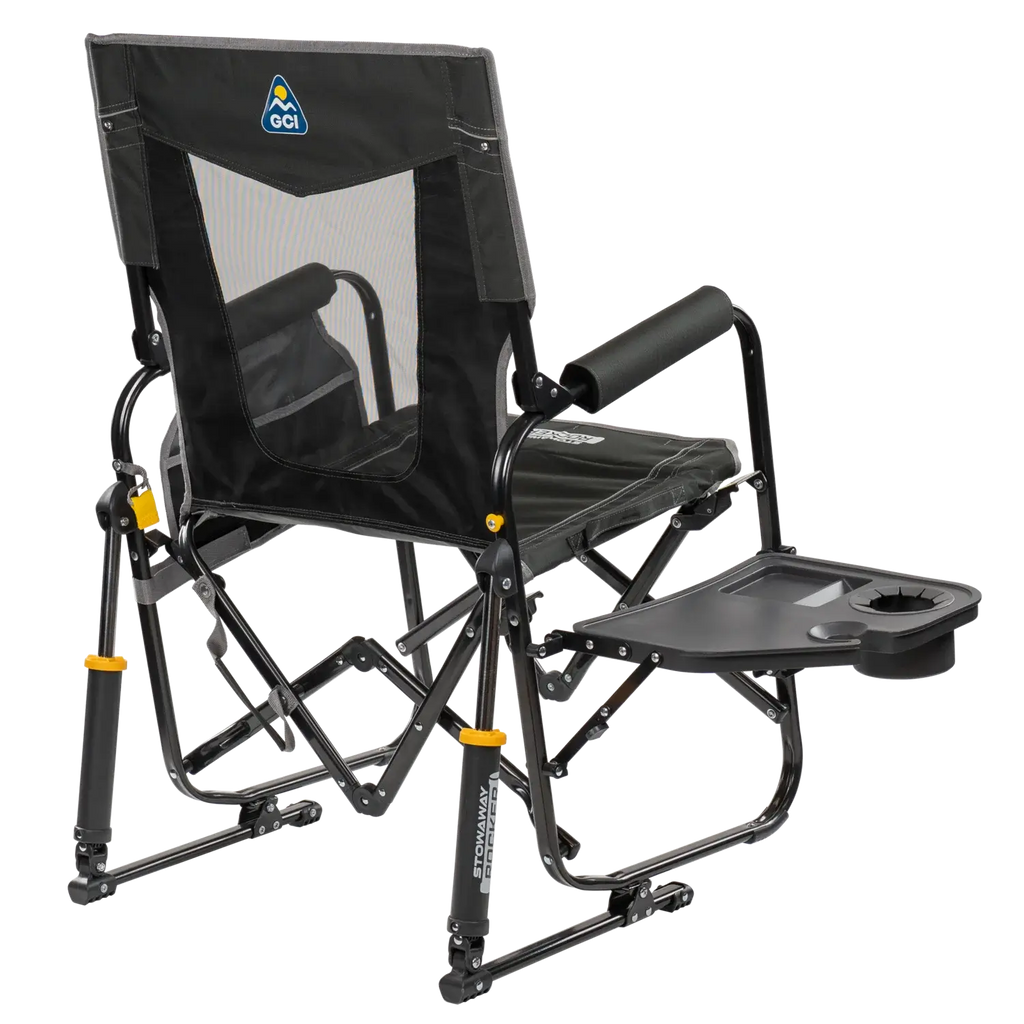 Luxury Camp Stowaway Rocker with Side Table - Choice 253 - Freestyle Rocker Portable Outdoor Folding Chair Detail
