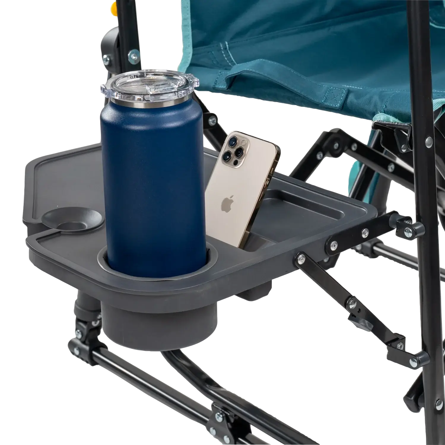 Luxury Camp Stowaway Rocker with Side Table - Choice 253 - Freestyle Rocker Portable Outdoor Folding Chair Detail