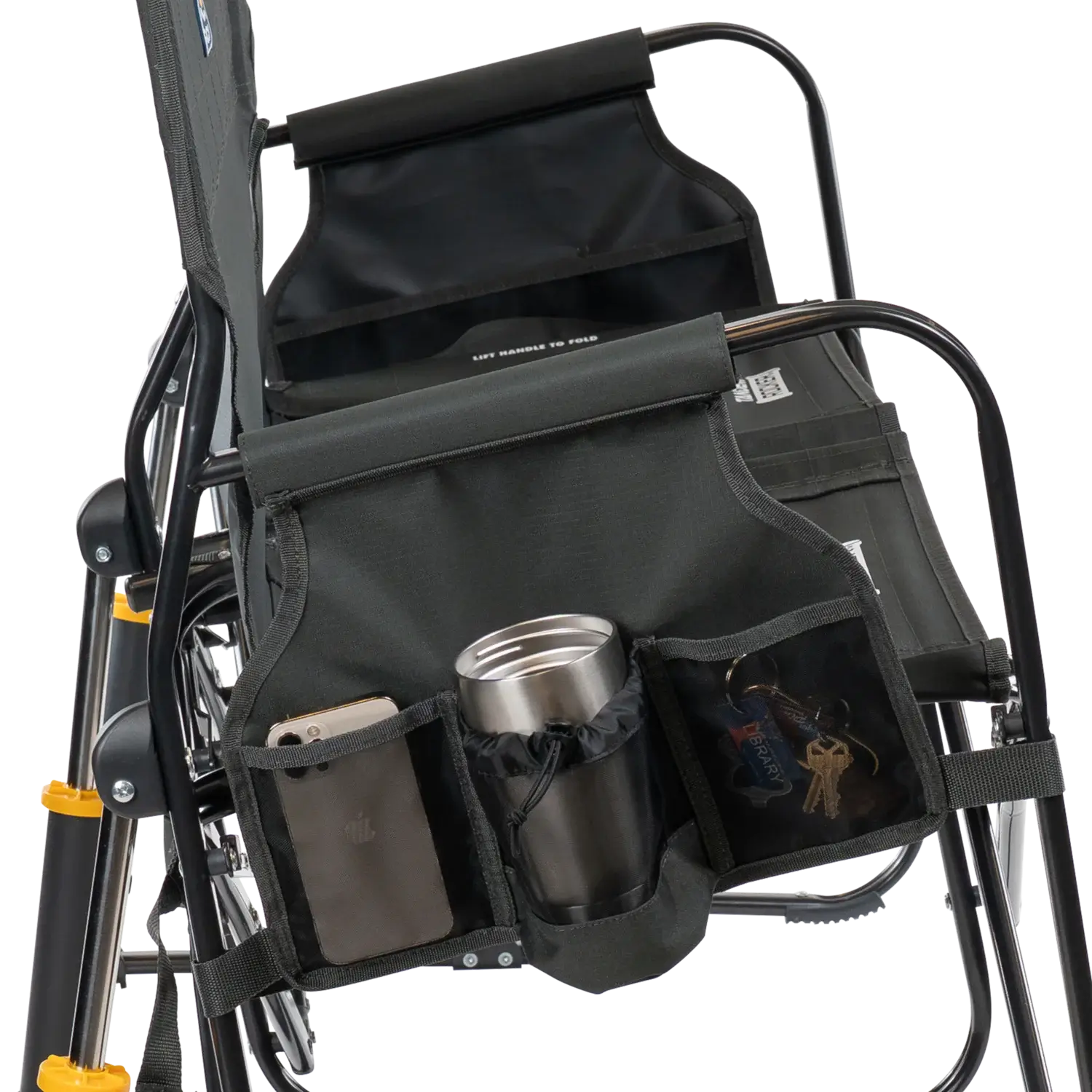 Luxury Camp Tandem Rocker - Choice 227 - Heavy-Duty Kickback Rocker with Beverage Holder Detail